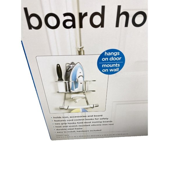 Silver Iron Caddy and Iron Board Holder - Hangs - Heat resistant, Brand New - Picture 8 of 9